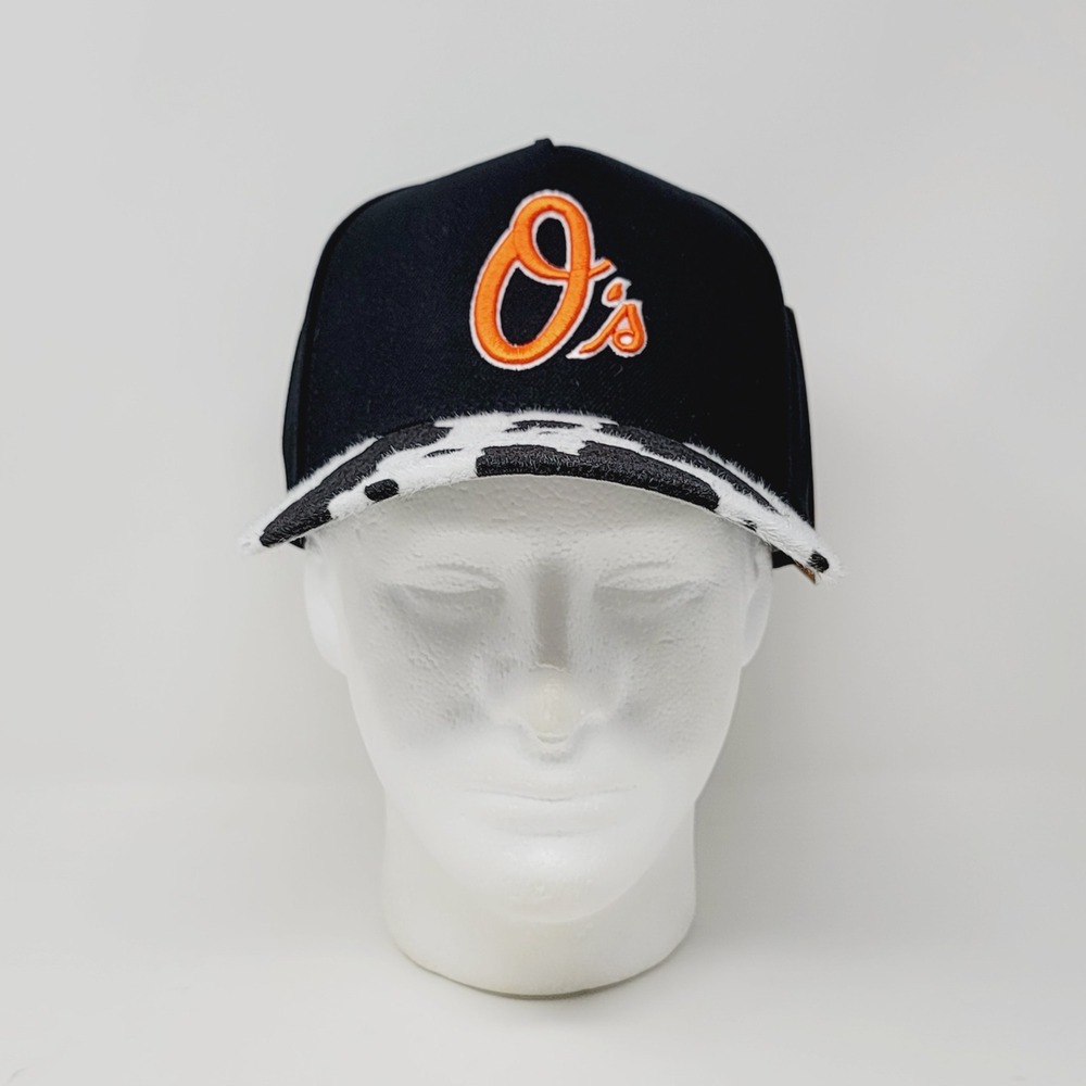 Mitchell & Ness Rocky Road Baltimore Orioles Hat Cap Black Cow Print Snapback